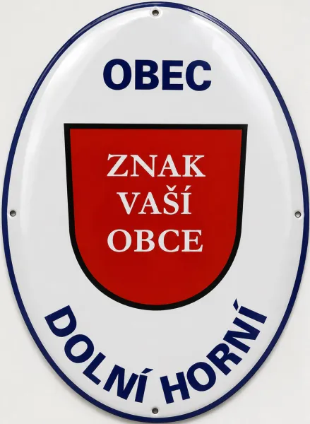 Smaltovaná cedule se znakem obce O10-obec 1